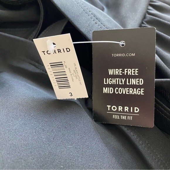 NWT Torrid Swimsuit Lattice Front Cage One Piece Ruche Wireless SZ 3X - Picture 9 of 12